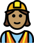 woman construction worker: medium skin tone emoji