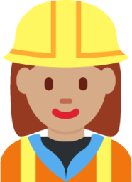 woman construction worker: medium skin tone emoji