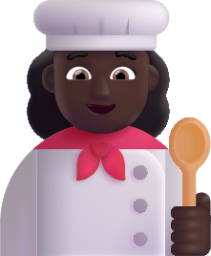 woman cook dark emoji