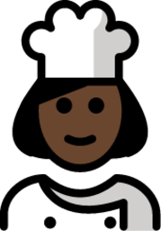 woman cook: dark skin tone emoji