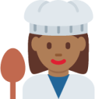 woman cook: medium-dark skin tone emoji