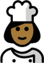 woman cook: medium-dark skin tone emoji