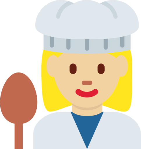 woman cook: medium-light skin tone emoji