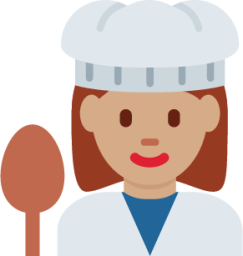 woman cook: medium skin tone emoji