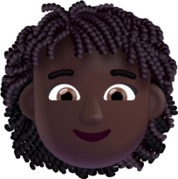 woman curly hair dark emoji
