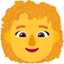 woman curly hair default emoji