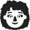 woman curly hair emoji