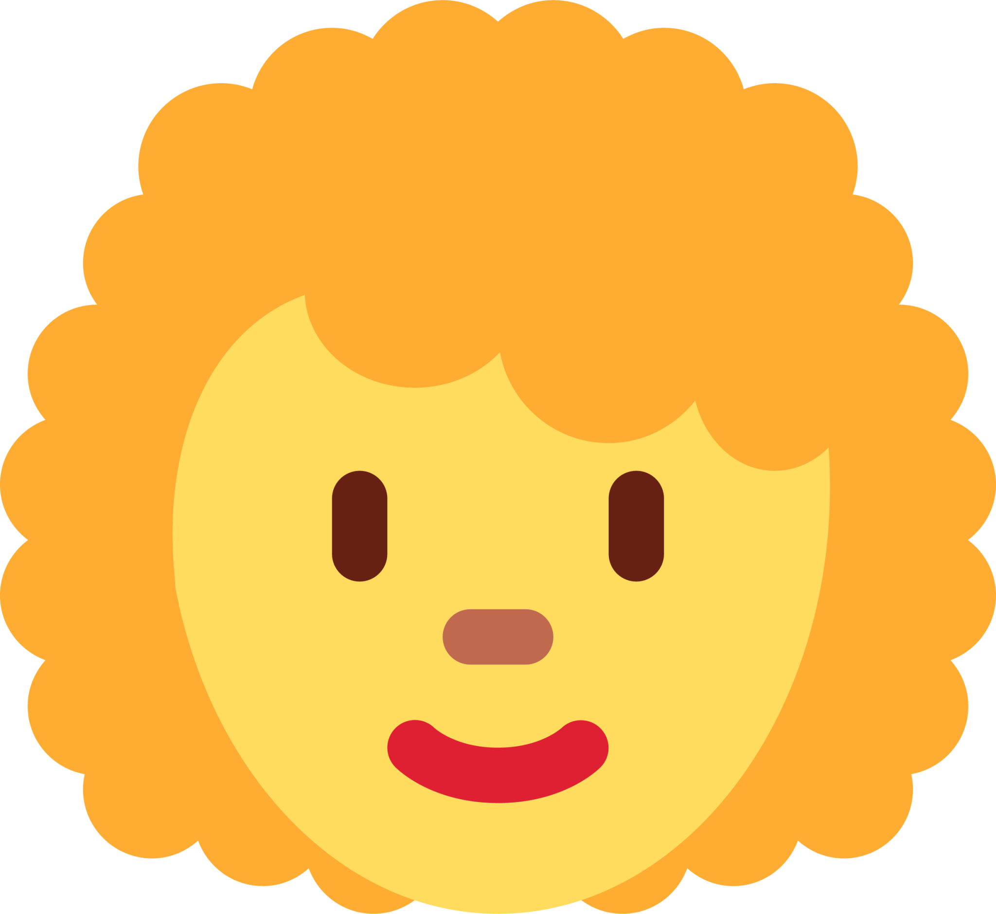 woman: curly hair emoji