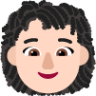 woman curly hair light emoji