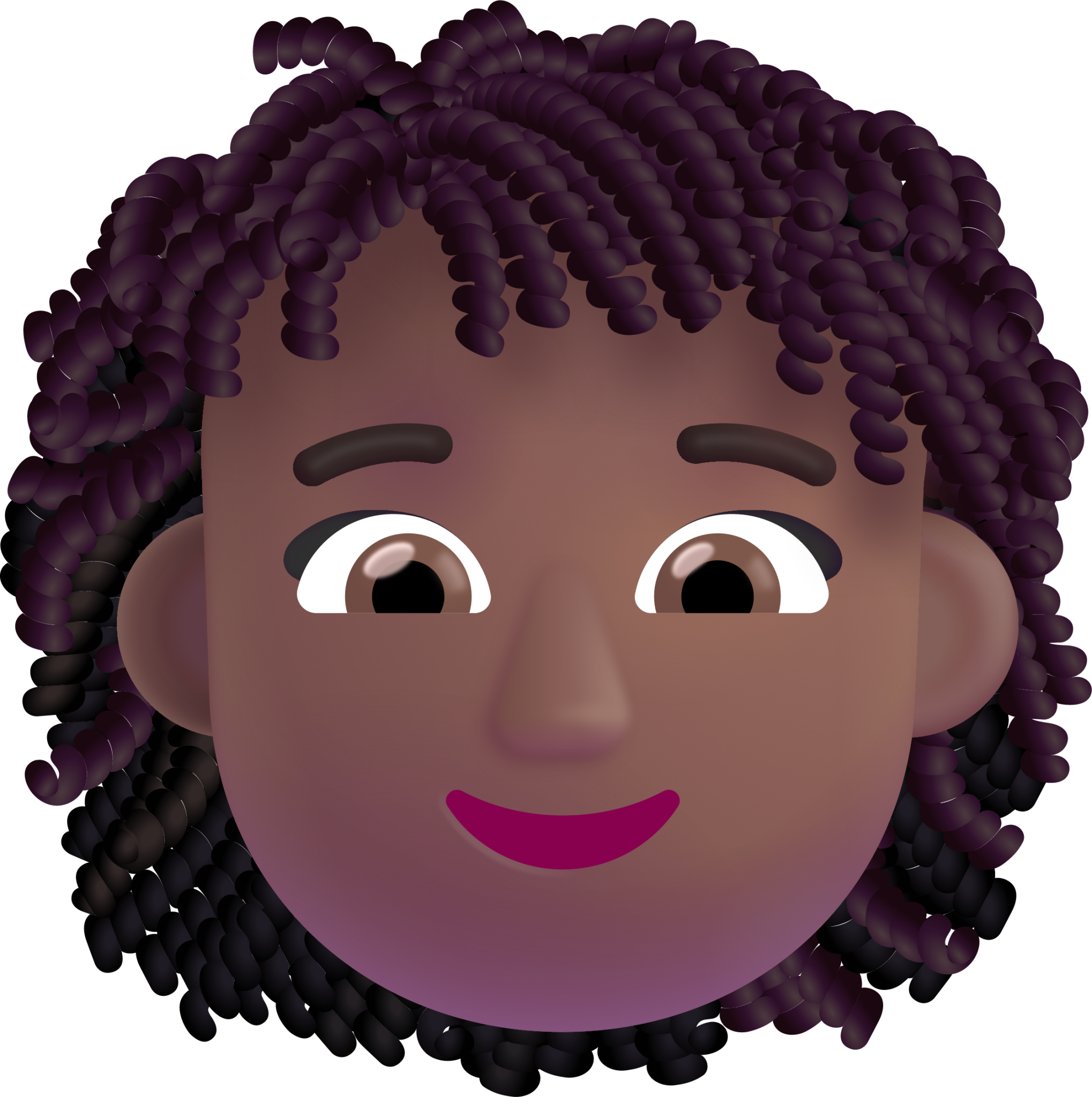 woman curly hair medium dark emoji