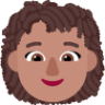 woman curly hair medium emoji