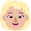 woman curly hair medium light emoji