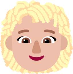 woman curly hair medium light emoji