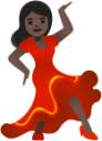 woman dancing: dark skin tone emoji