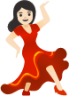 woman dancing: light skin tone emoji