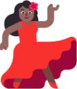woman dancing medium dark emoji