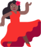 woman dancing medium dark emoji