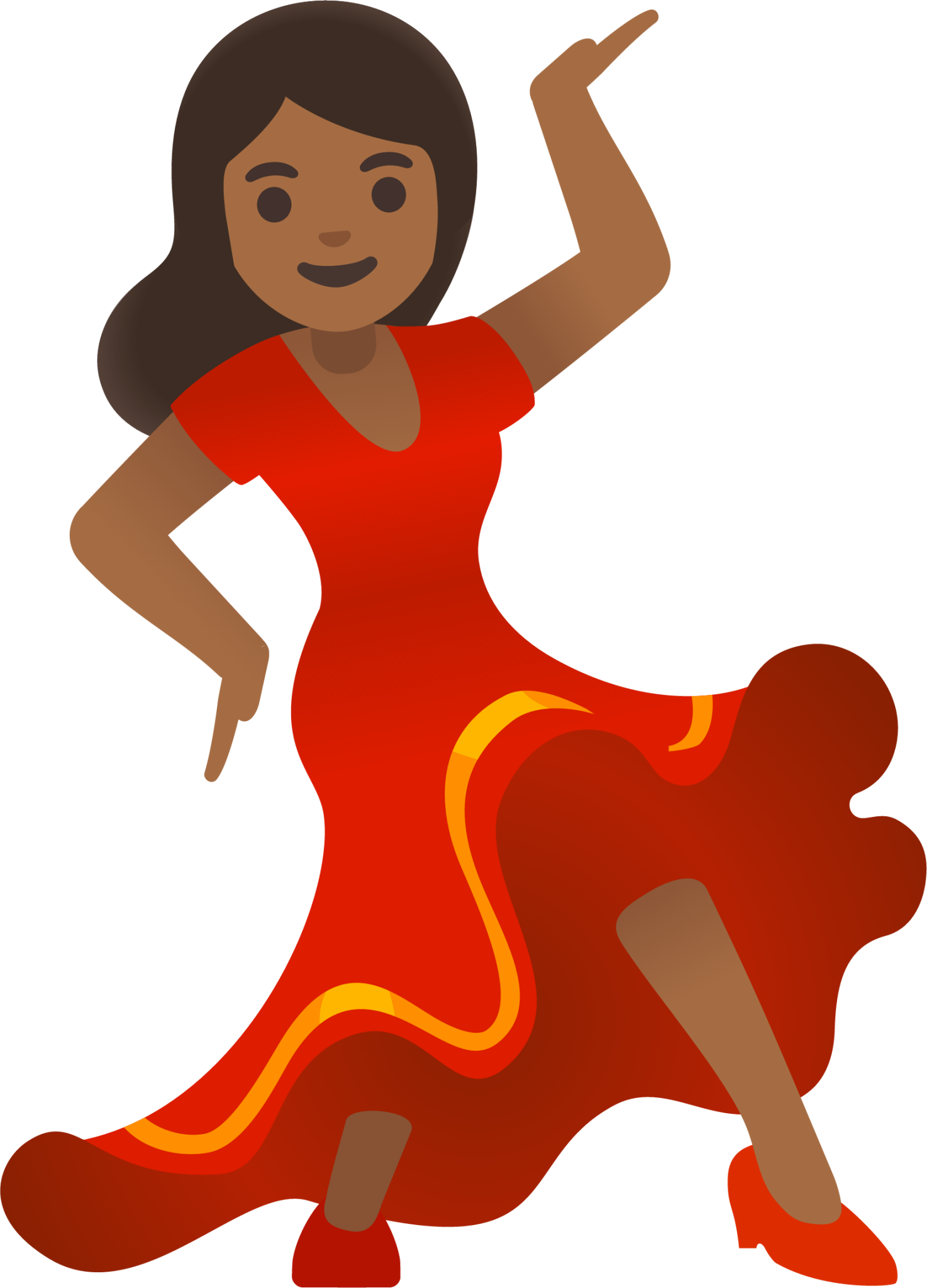 woman dancing: medium-dark skin tone emoji