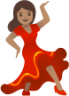 woman dancing: medium skin tone emoji