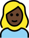 woman: dark skin tone, blond hair emoji