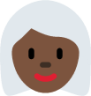 woman: dark skin tone, white hair emoji