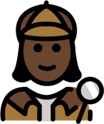 woman detective: dark skin tone emoji