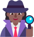 woman detective medium dark emoji