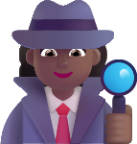 woman detective medium dark emoji