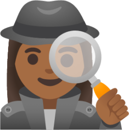 woman detective: medium-dark skin tone emoji