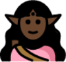 woman elf: dark skin tone emoji