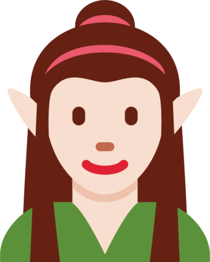 woman elf: light skin tone emoji
