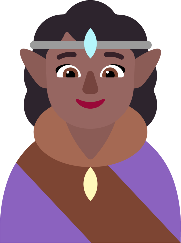 woman elf medium dark emoji