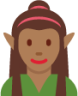 woman elf: medium-dark skin tone emoji