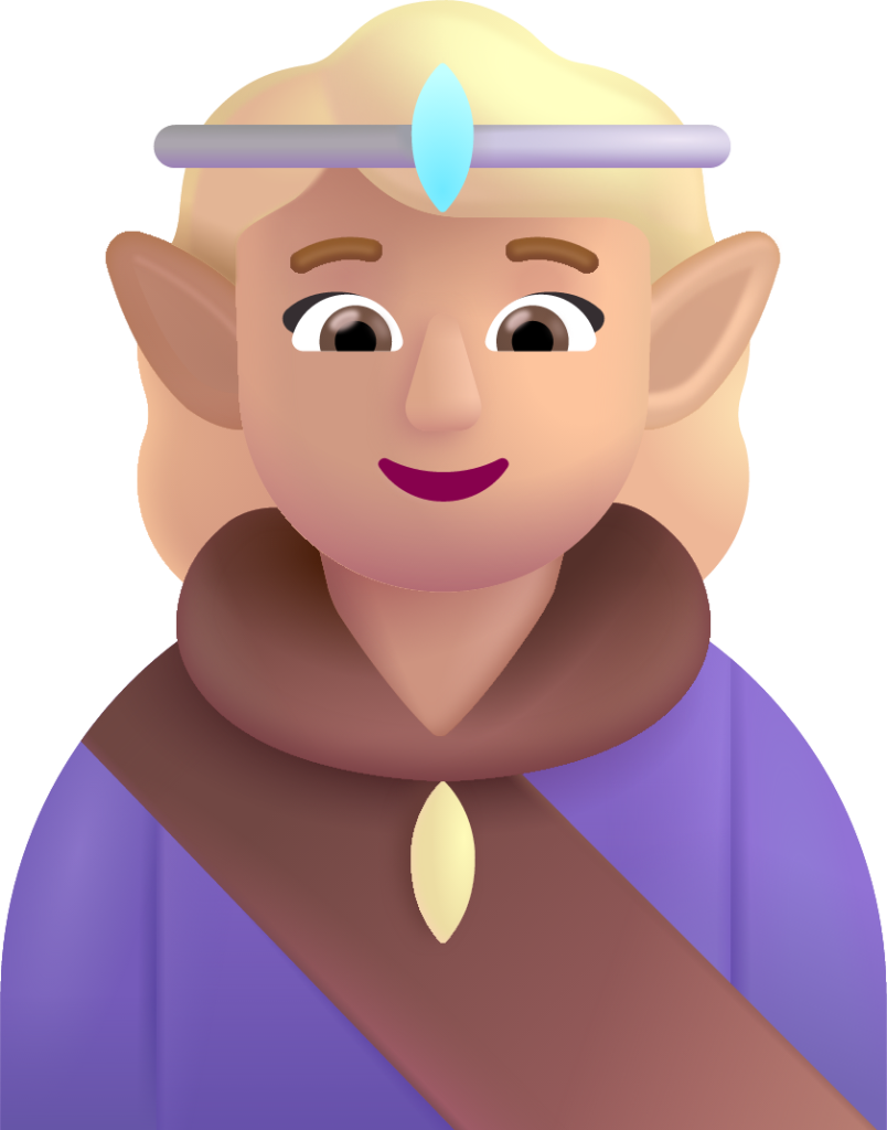 woman elf medium light emoji