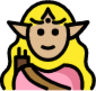 woman elf: medium-light skin tone emoji