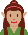 woman elf: medium skin tone emoji