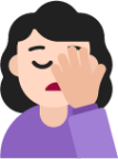 woman facepalming light emoji