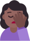 woman facepalming medium dark emoji
