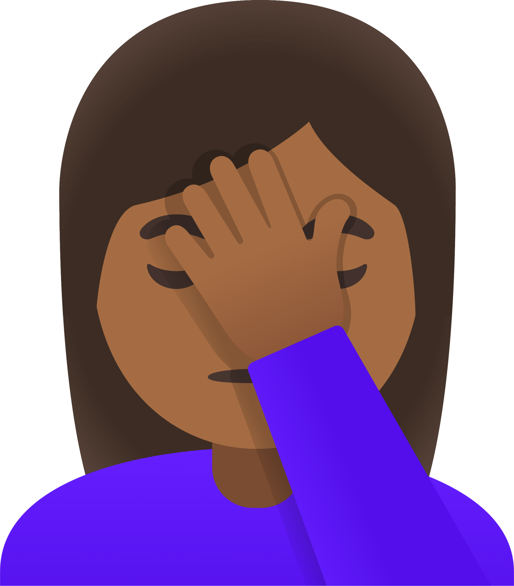 woman facepalming: medium-dark skin tone emoji