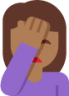 woman facepalming: medium-dark skin tone emoji