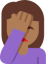 woman facepalming: medium-dark skin tone emoji