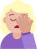 woman facepalming medium light emoji