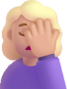 woman facepalming medium light emoji
