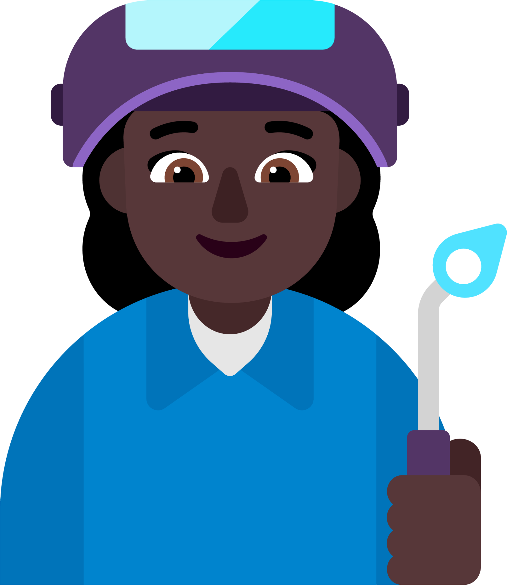 woman factory worker dark emoji