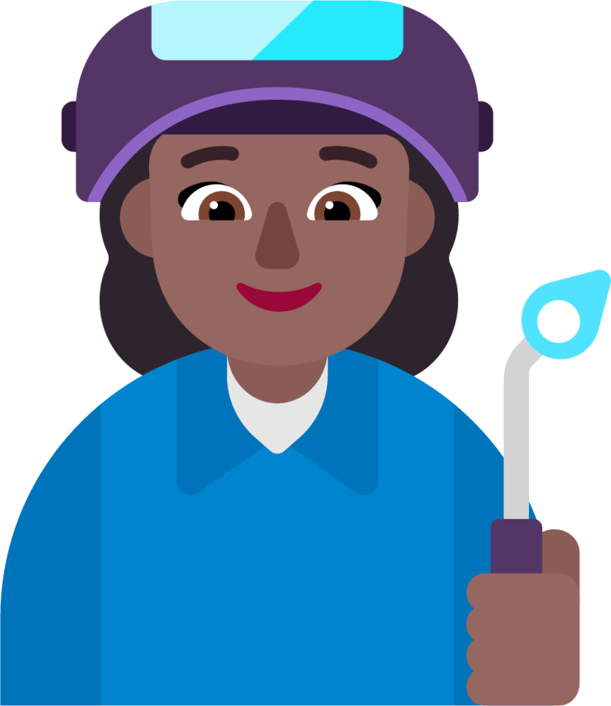 woman factory worker medium dark emoji