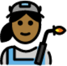 woman factory worker: medium-dark skin tone emoji