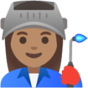 woman factory worker: medium skin tone emoji