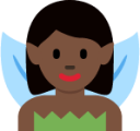woman fairy: dark skin tone emoji