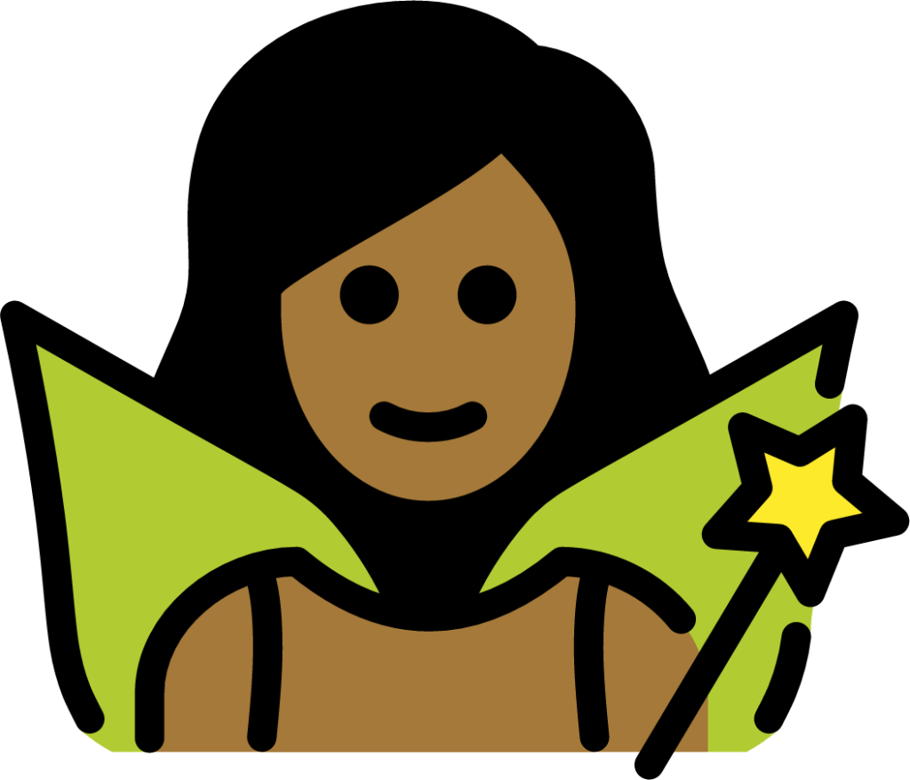 woman fairy: medium-dark skin tone emoji