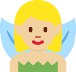 woman fairy: medium-light skin tone emoji
